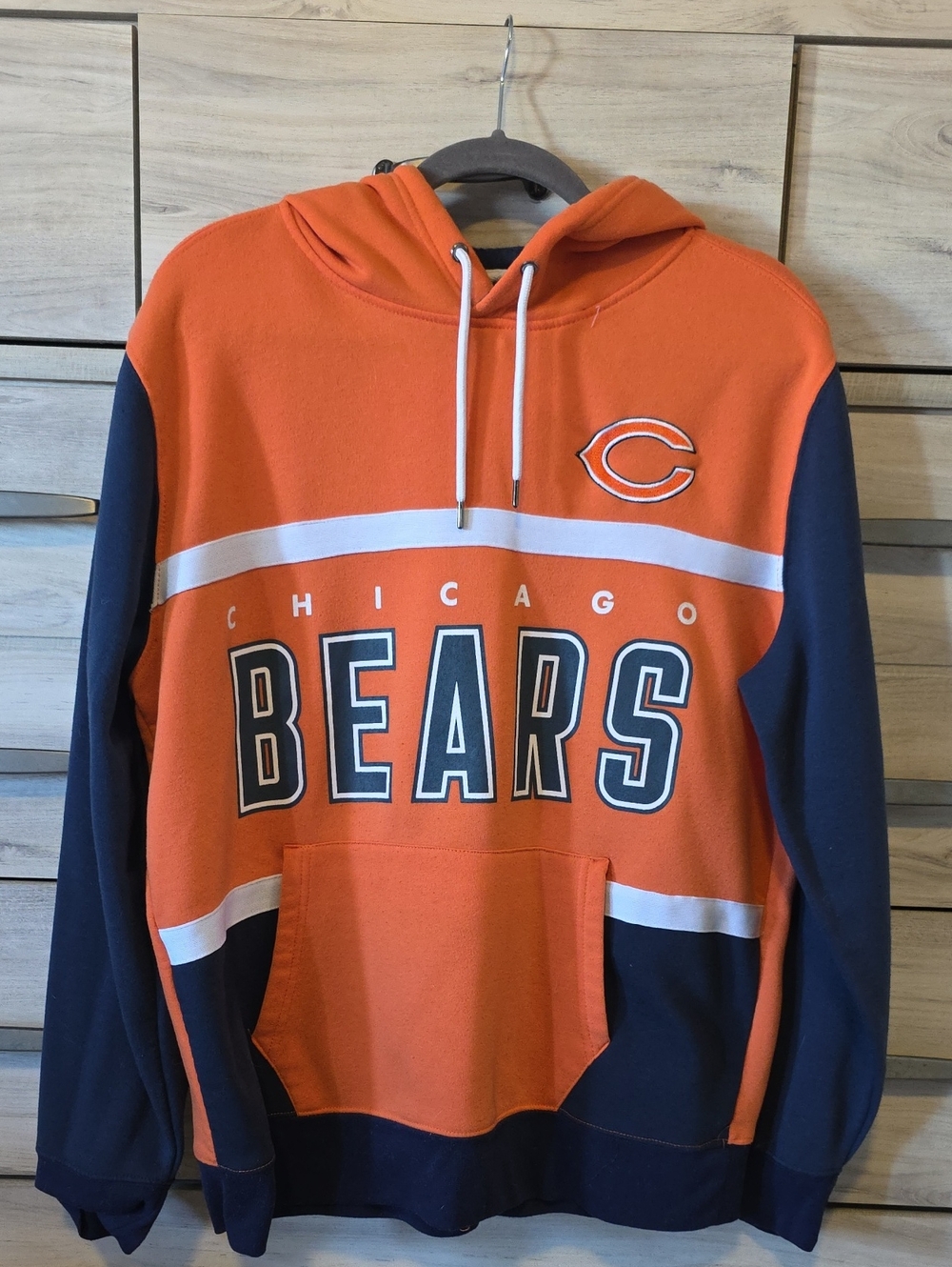Team Apparel Orange and Navy Chicago Bears Pullover Hoodie